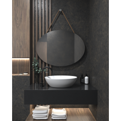 Κρεμαστός Καθρέπτης Oval Rope 85X65εκ. Με Σχοινί